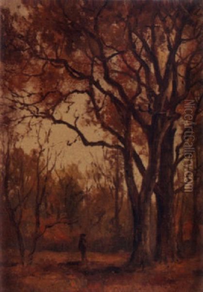 Figure In A Wooded Landscape - view 1