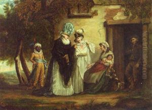 Ladies Visiting A Peasant Family by William Redmore Bigg