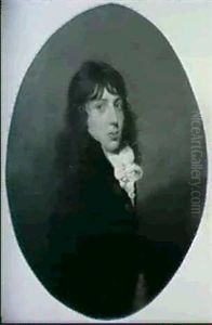 Portrait Of Langton Denshire, Aged 15 Years, Half Length, Wearing A Blue Coat And White Cravat by William Redmore Bigg