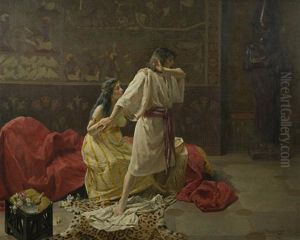 Orientalist Scene by Osvaldo Bignami