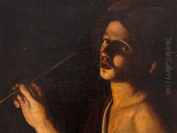 Young Man Smoking - view 1