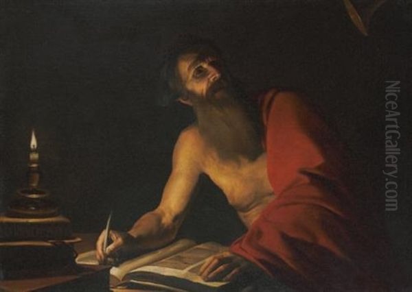 Saint Jerome Reading By Candlelight by Trophime (Theophisme) Bigot the Elder