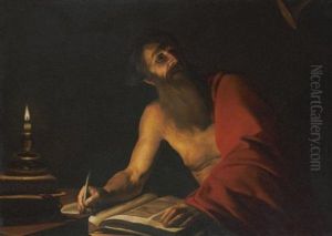 Saint Jerome Reading By Candlelight by Trophime (Theophisme) Bigot the Elder
