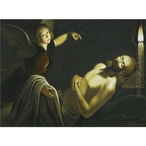 An Angel Watches Over The Dead Christ by Trophime (Theophisme) Bigot the Elder