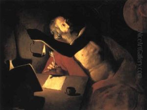 Saint Jerome In His Study by Trophime (Theophisme) Bigot the Elder
