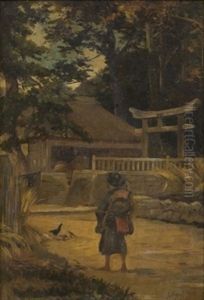 Rue De Village Mito, Province D'idzou, Japon by Georges Ferdinand Bigot