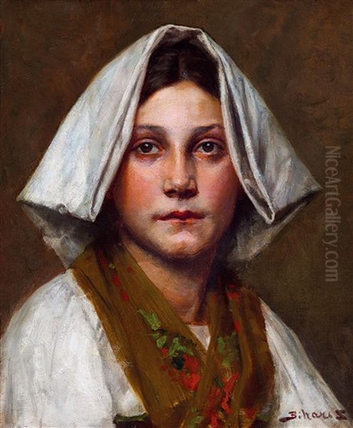 Italian Girl With Head Scarf - view 1