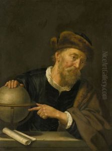 Demokrit Mit Der Weltkugel by Jan Van Bijlert