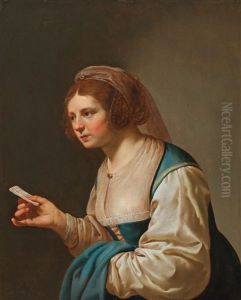 A Young Woman With A Love Letter by Jan Van Bijlert