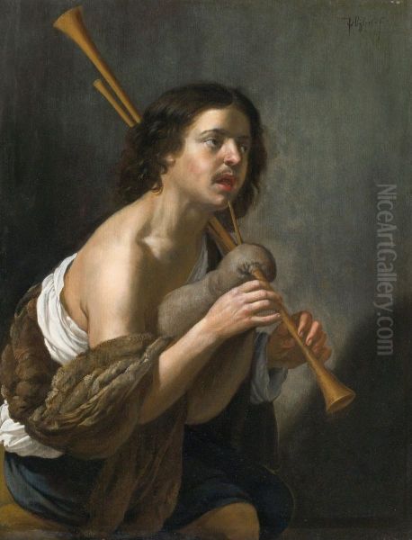 A Bagpipe Player - view 1