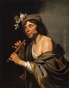 A Shepherd Playing A Flute