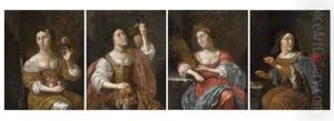 Four Seasons (a Group Of Four Works) by Jan Van Bijlert