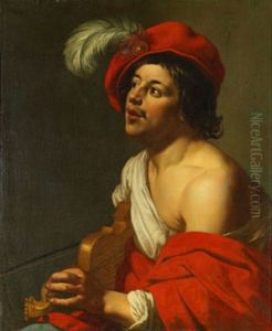 Allegori Over Horseln - Violinspelare by Jan Van Bijlert