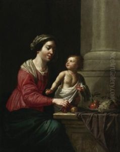 Madonna Mit Dem Christuskind Vor Einer Obstschale
