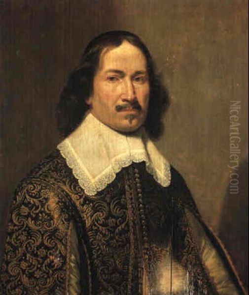 Portrait Of A Gentleman Wearing A Gold Embroidered Jacket - view 1