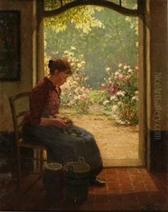 "mujer Pelando Patatas"