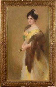 Portrait D'une Dame De Qualite A L'eventail