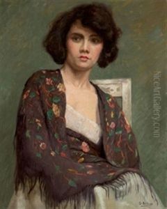 Retrato De Dama Con Manton by Gonzalo Bilbao Martinez