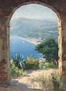 Paisaje De Playa A Traves Del Arco by Gonzalo Bilbao Martinez