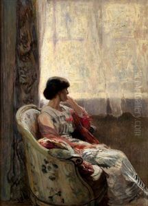 Joven Junto A La Ventana by Gonzalo Bilbao Martinez