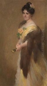 Retrato De Dama Con Abanico by Gonzalo Bilbao Martinez