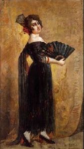 Andaluza Con Abanico by Gonzalo Bilbao Martinez