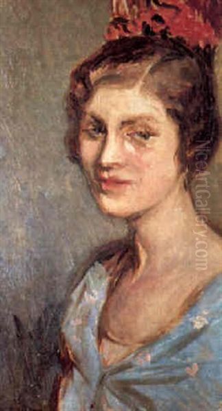 Retrato De Mujer Joven Con Peineta - view 1