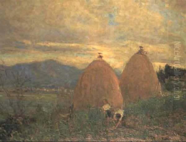 Paisaje De Fuenterrabia Con Almiares Y Dos Figuras - view 1