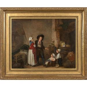 The Return Of The Hunter ( Pair Of Canvases) by Marc Antoine Bilcoq