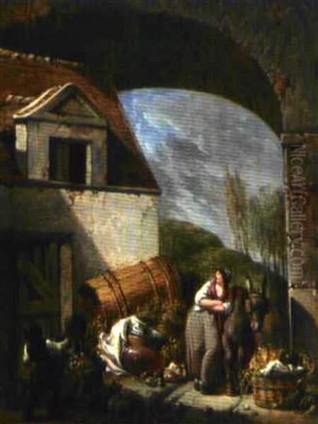 Famille De Paysans Devant Leur Ferme - view 1
