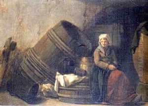 Femme Dans Un Cellier by Marc Antoine Bilcoq