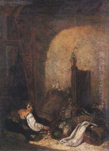 Interieur Paysan, L'enfant Au Poulailler