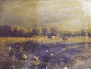 Feeding The Ducks by Albertus Gerardus Bilders