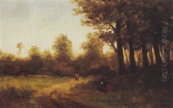 Waldweg Mit Zwei Figuren - view 1