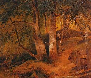 A Painter Working En Plein Air by Johannes Warnardus Bilders