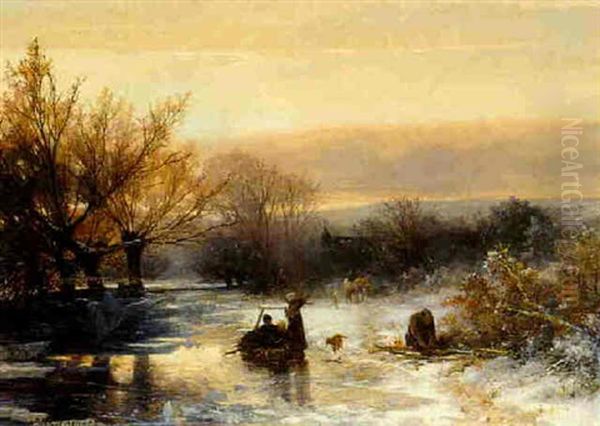 Wood Gatherers In The Snow - view 1