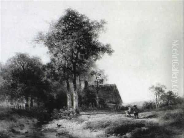 Wooded Landscape With Figures By A Cottage - view 1