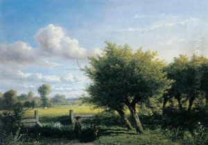 Children By A Stream In A Wooded Landscape by Maria Philippina Bilders-Van Bosse
