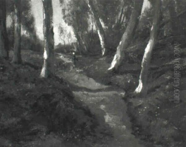 Waldlandschaft Mit Spaziergangern - view 1