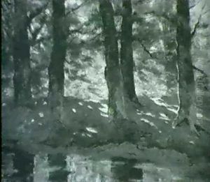 Waldlandschaft Am Ufer Eines Flusses by Maria Philippina Bilders-Van Bosse