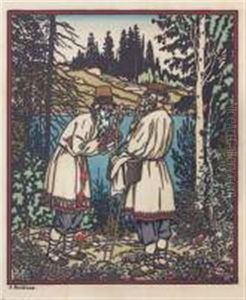 Paysans by Ivan Yakovlevich Bilibin