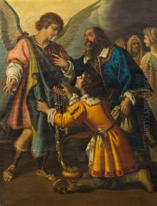 Archangel Raphael Refusing Tobias's Gifts by Giovanni Bilivert