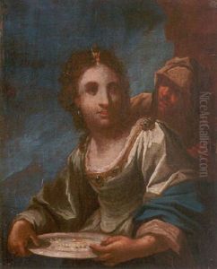 A Maiden Holding A Pearl Necklace On A Salver, Her Attendant Beside Her