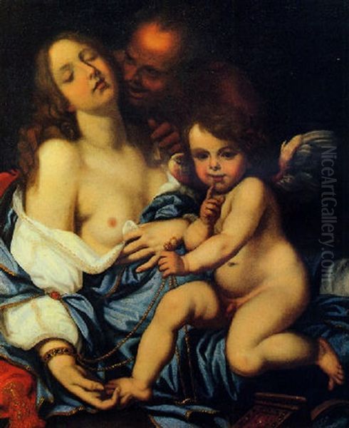 Venere Addormentata Con Cupido Che La Incatena E Pan - view 1