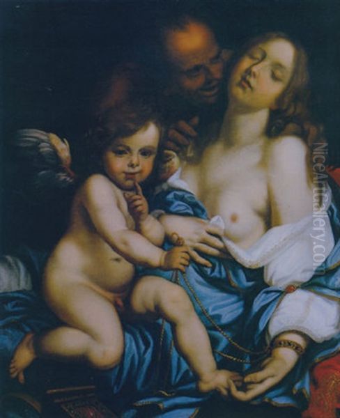 Venere Addormentata Con Cupido Che La Incatena E Pan - view 1