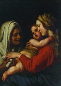The Madonna And Child With Saint Anne Holding A Dove The Madonna And Child With Saint Anne Holding A Dove