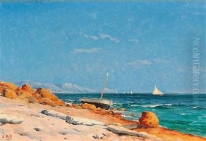 A Summer"s Day On The Southern Coast Of France by Louis-Lina Bill