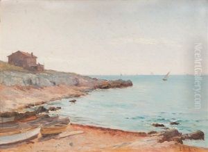 Plage Aux Barques Et Voiliers by Louis-Lina Bill
