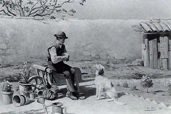 Jardinier Et Son Chien - view 1