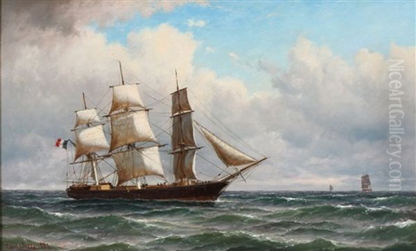 Seascape With A French Barque In Full Sail - view 1